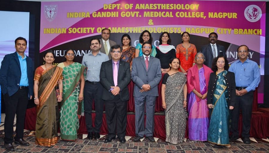 The organizing team with Faculties of CME on Neuroanaesthesia and TBI